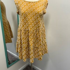 Maeve Yellow and White Mini Dress